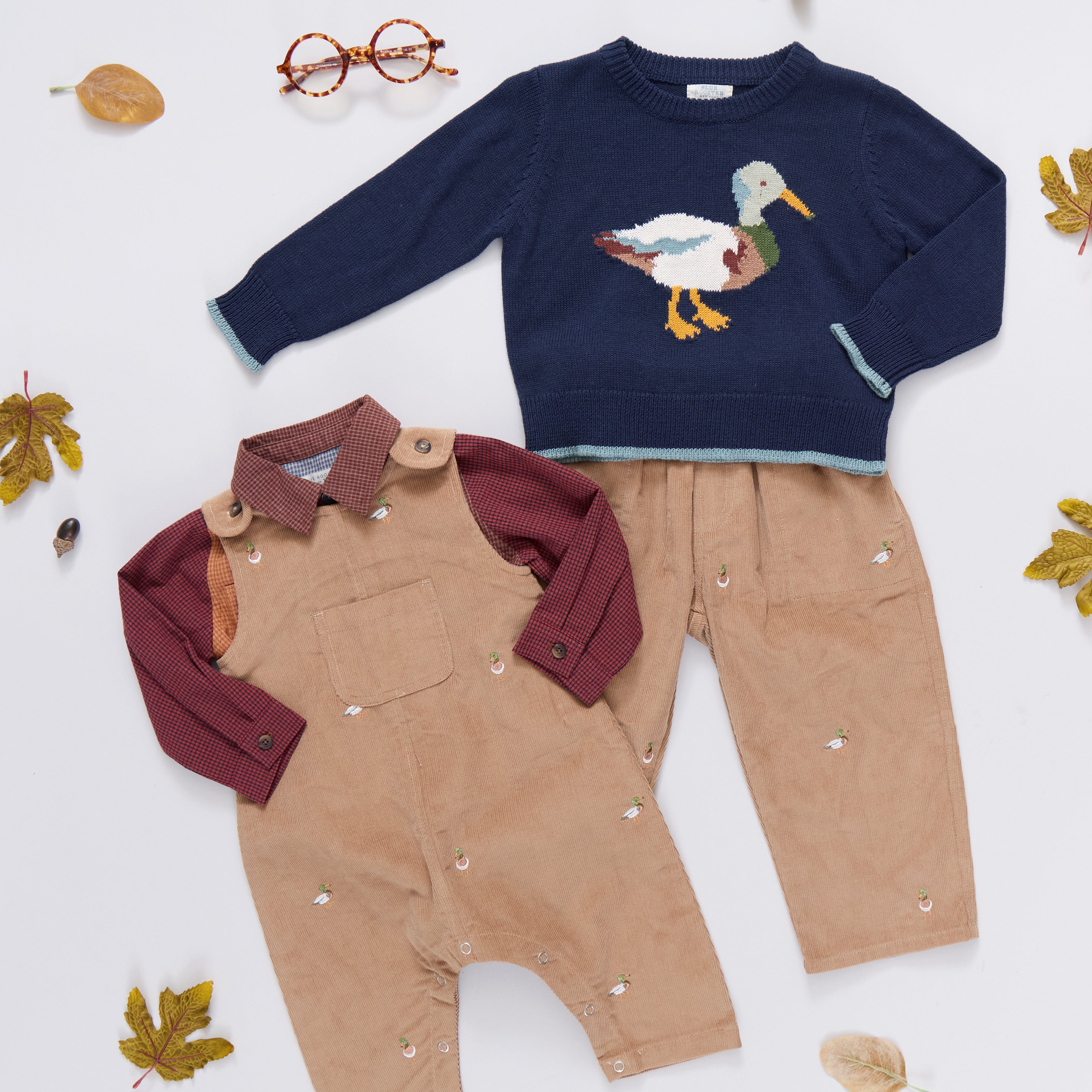 Boys Jackson Pant - Mallard Embroidery | Pink Chicken