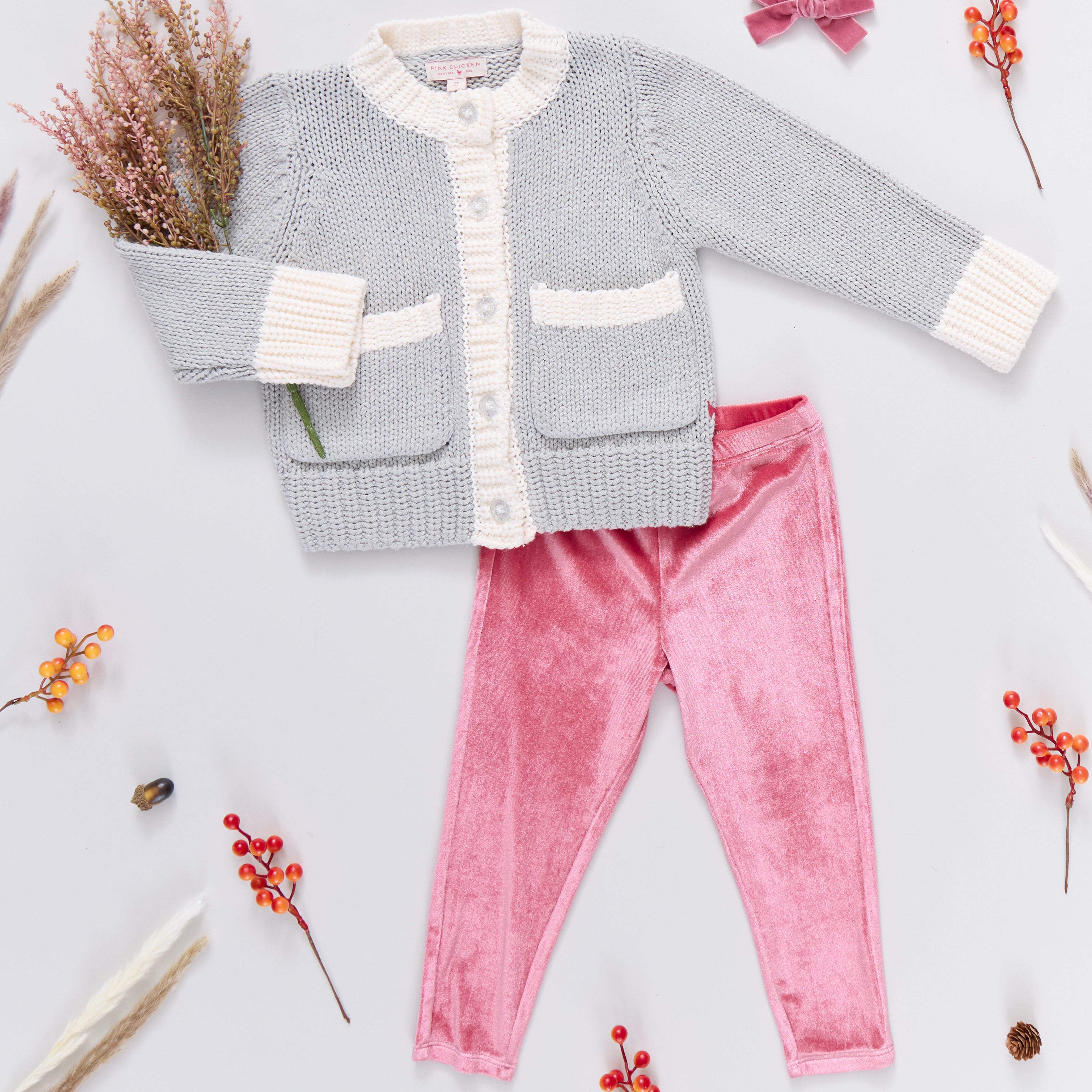 Girls Cali Sweater - Heather Gray | Pink Chicken