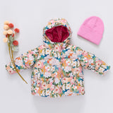 Girls Ruffle Pete Puffer - Watercolor Floral
