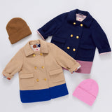Girls Beck Peacoat - Camel | Pink Chicken