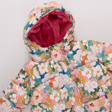 Girls Ruffle Pete Puffer - Watercolor Floral