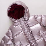 Girls Ruffle Pete Puffer - Vintage Rose Metallic