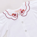 Girls Darcy Top - White Harvest Embroidery