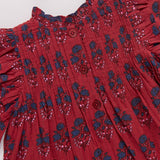 Girls Jaipur Dress - Red Autumn Strawflower