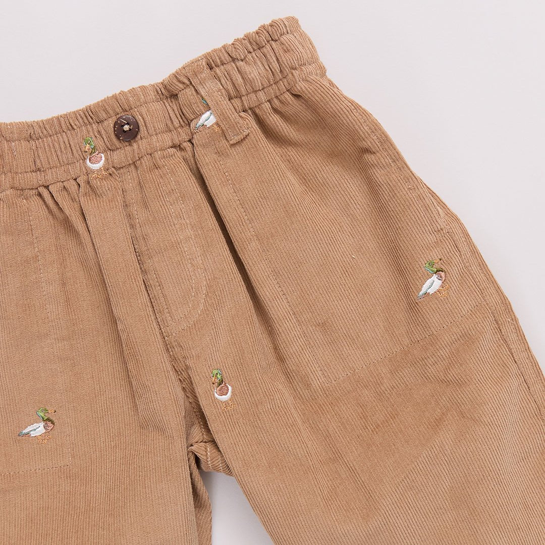 Boys Jackson Pant - Mallard Embroidery | Pink Chicken