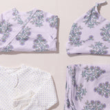 Nesting Box Baby Take Home Set - Lavender Bouquet Floral Blockprint