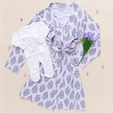 Nesting Box Baby Take Home Set - Lavender Bouquet Floral Blockprint