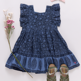 Girls Elsie Dress - Stellar Blue Garden Floral