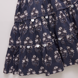 Girls Peachy Dress - Navy Strawflower