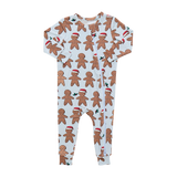 Baby Bamboo Romper - Light Blue Gingerbread