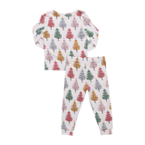 Kids Bamboo PJ Set - Multi Christmas Trees
