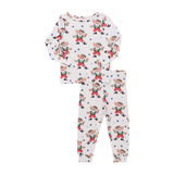Kids Bamboo PJ Set - Western Santas