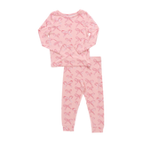 Kids Bamboo PJ Set - Candy Cane Bows
