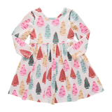 Girls Lame Steph Dress - Bottle Brush Trees