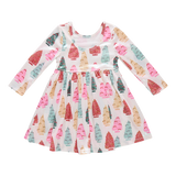 Girls Lame Steph Dress - Bottle Brush Trees