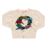 Girls Constance Sweater - Holiday Wreath