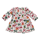 Girls Jaipur Dress - Christmas Bows and Bells