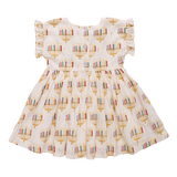 Girls Adaline Dress - Colorful Menorahs