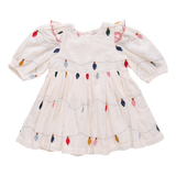 Girls Embroidery Brooke Dress - Christmas Lights