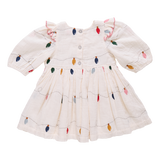 Girls Embroidery Brooke Dress - Christmas Lights