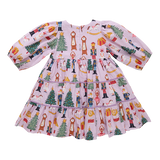Girls Peachy Dress - Lavender Nutcracker