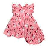 Baby Girls Jennifer Dress Set - Pink Candy Cane Santa