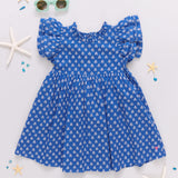 Girls Jennifer Dress - Blue Tear Drop