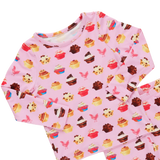 Kids Bamboo PJ Set - Pink Cupcakes
