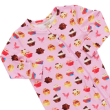 Baby Bamboo Romper - Pink Cupcakes