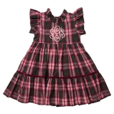Girls Jennifer Dress - Burgundy Tartan