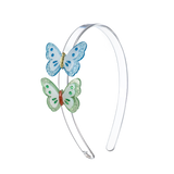Acrylic Butterfly Headband - Green and Blue