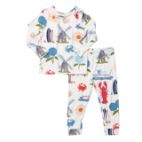 Kids Bamboo PJ Set - Hamptons