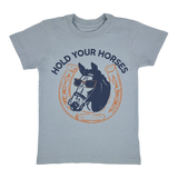 Hold Your Horses Tee - Stone Blue