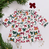 Girls Jaipur Dress - Christmas Bows and Bells