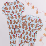Baby Bamboo Romper - Light Blue Gingerbread