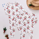 Kids Bamboo PJ Set - Western Santas