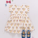 Girls Adaline Dress - Colorful Menorahs