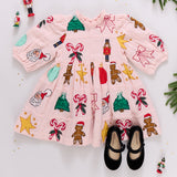 Girls Jessa Dress - Holiday Embroidery