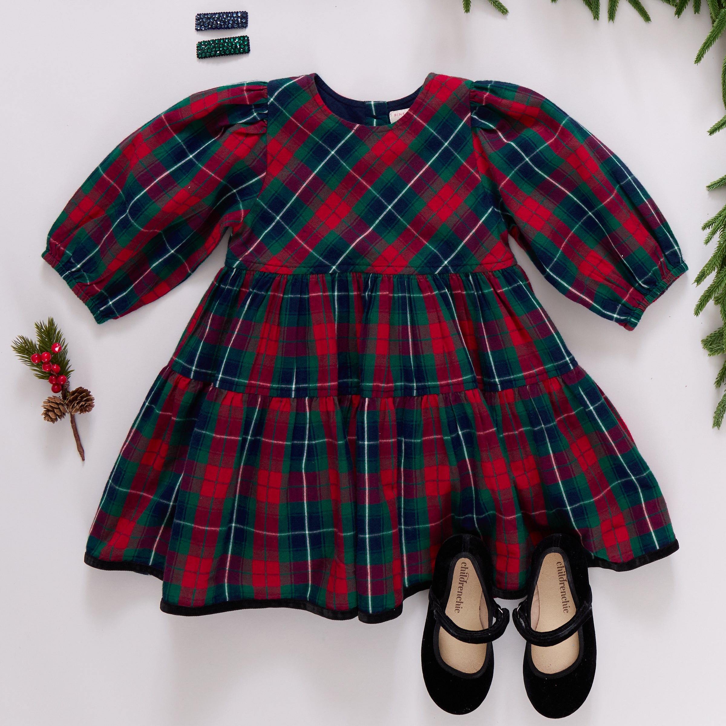 Girls Maribelle Dress - Red Tartan – Pink Chicken