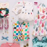 Girls Embroidery Brooke Dress - Christmas Lights