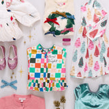 Girls Lame Steph Dress - Bottle Brush Trees