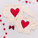 Baby Girls Constance Sweater - Scalloped Heart