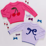 Girls Haven Sweater - Purple Bow