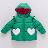 Girls Paris Puffer - Scallop Heart Pocket