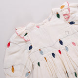Girls Embroidery Brooke Dress - Christmas Lights