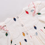 Girls Embroidery Brooke Dress - Christmas Lights