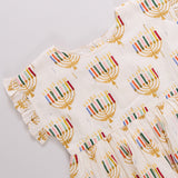 Girls Adaline Dress - Colorful Menorahs