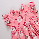Baby Girls Jennifer Dress Set - Pink Candy Cane Santa