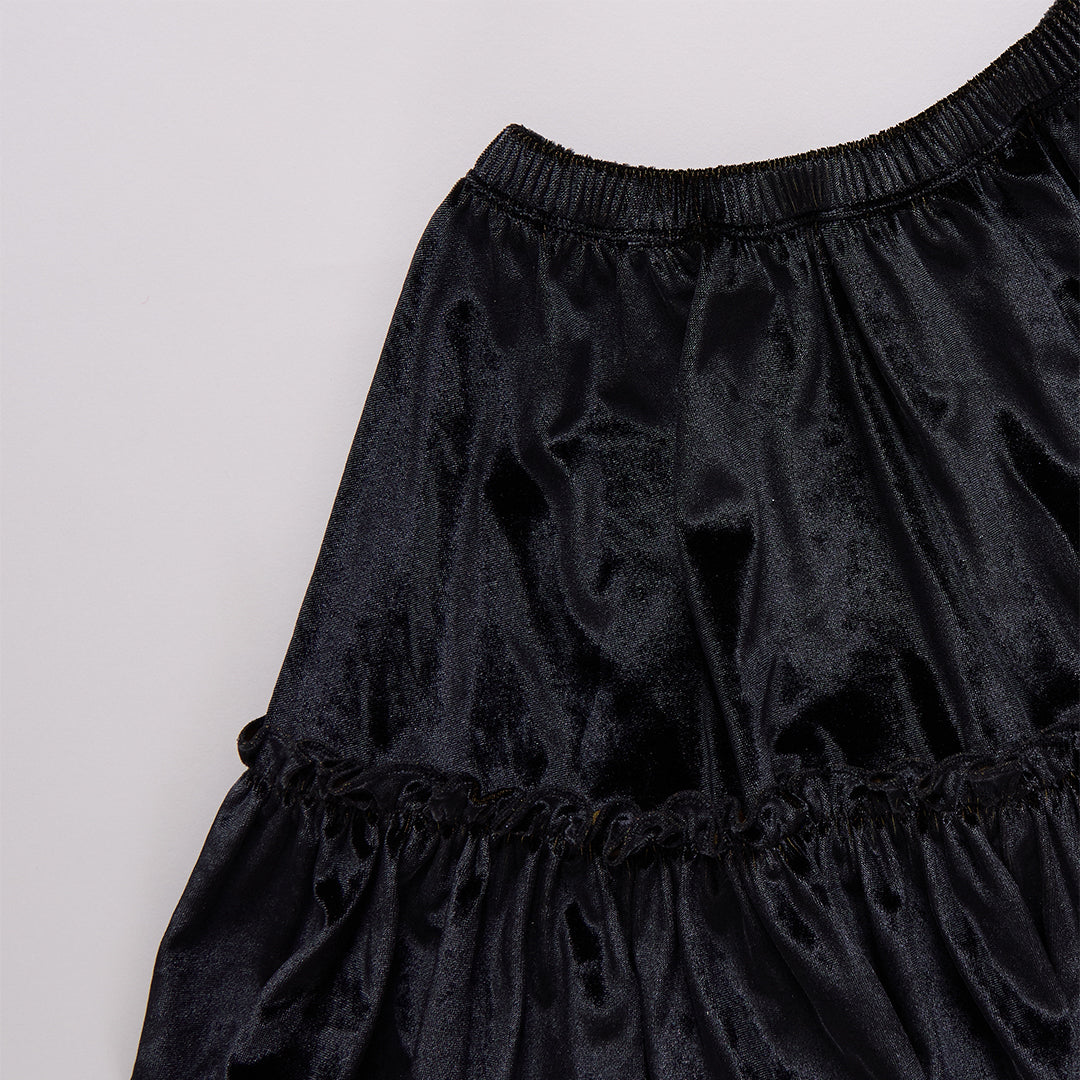 Girls Delaney Skirt Black Velour – Pink Chicken