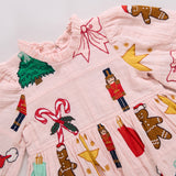 Girls Jessa Dress - Holiday Embroidery